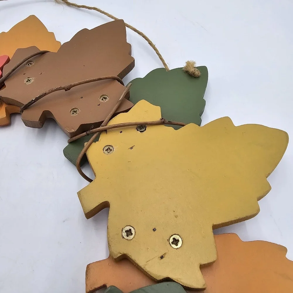 Fall Wreath Autumn Leaf Leaves Wall Door Hanging Farmhouse Country Cottage 14.5